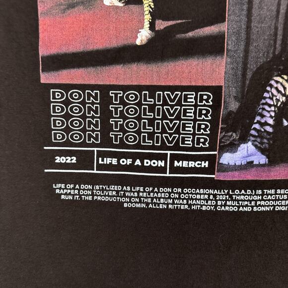 Don Toliver Shirt Mens XL Black 2022 Life of a Don Graphic Tour Rap Hip Hop - Picture 4 of 9